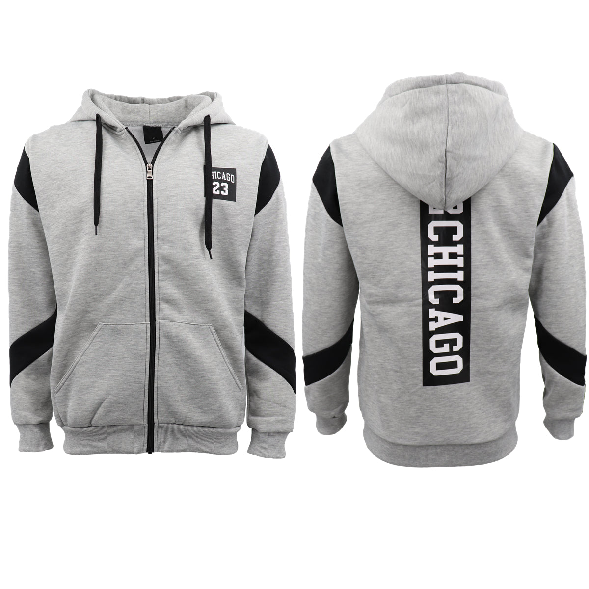 Men's Fleece Zip Up Hoodie Shirt Chicago Bulls 23 Michael Jordan Sweat Jacket, Yellow, XS 6