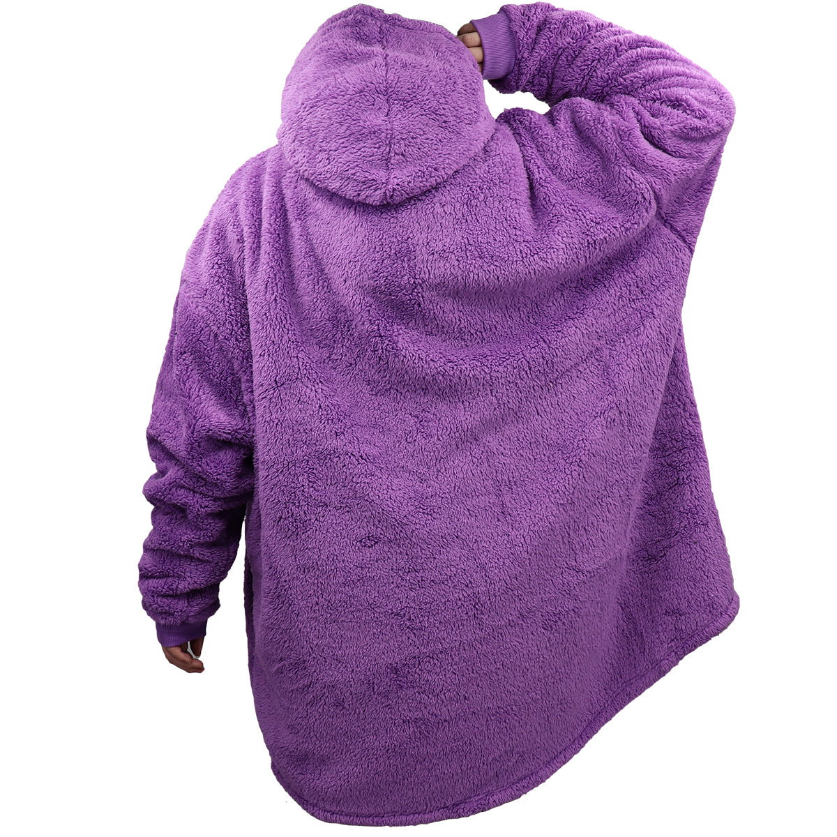 Oversized Soft Pullover Plain Hoodie Warm Fleece Blanket Plush Winter Sweatshirt, Hot Pink, Adult 6