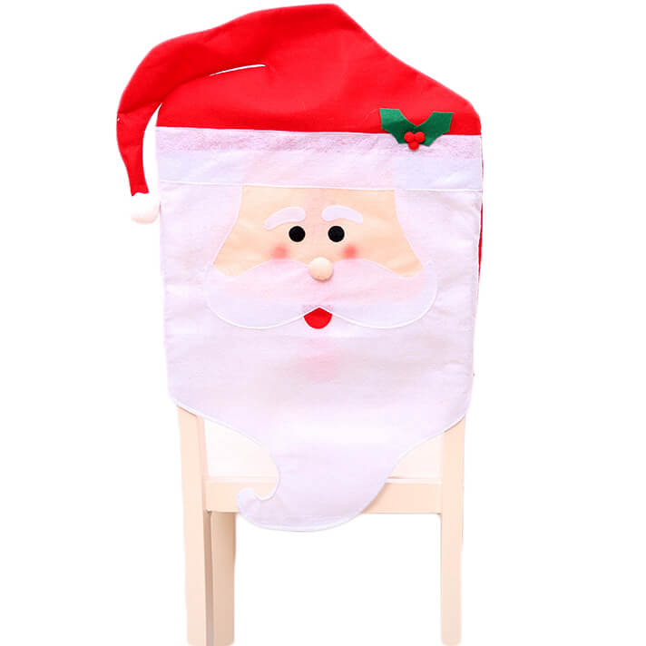 6x Christmas Cute Lady Santa Hat Chair Covers Dinner Home Décor Ornaments Gift, Mrs Santa 6