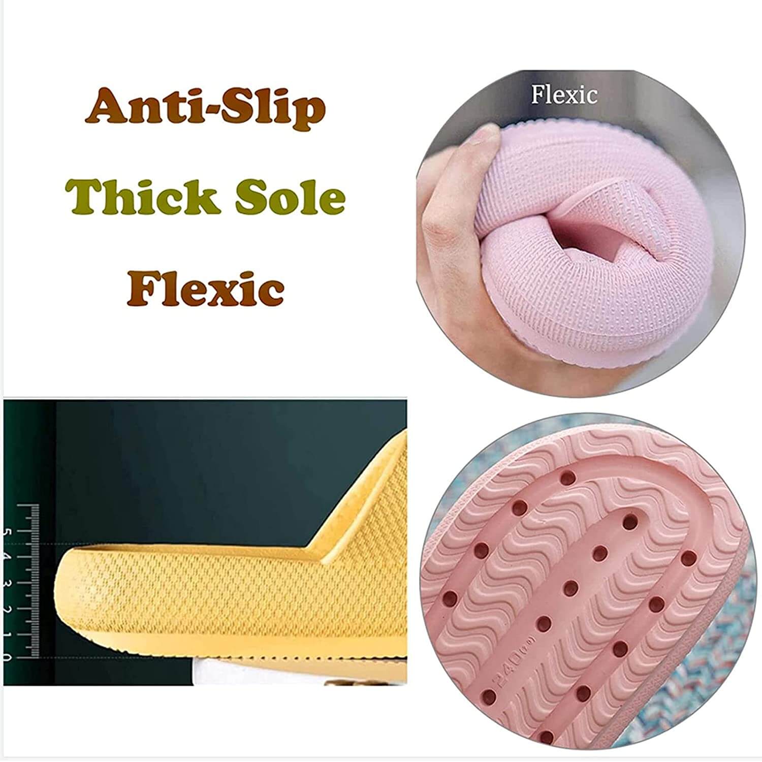 Pillow Slides Sandals Non-Slip Ultra Soft Slippers Cloud Shower EVA Home Shoes, Black, 44/45 4