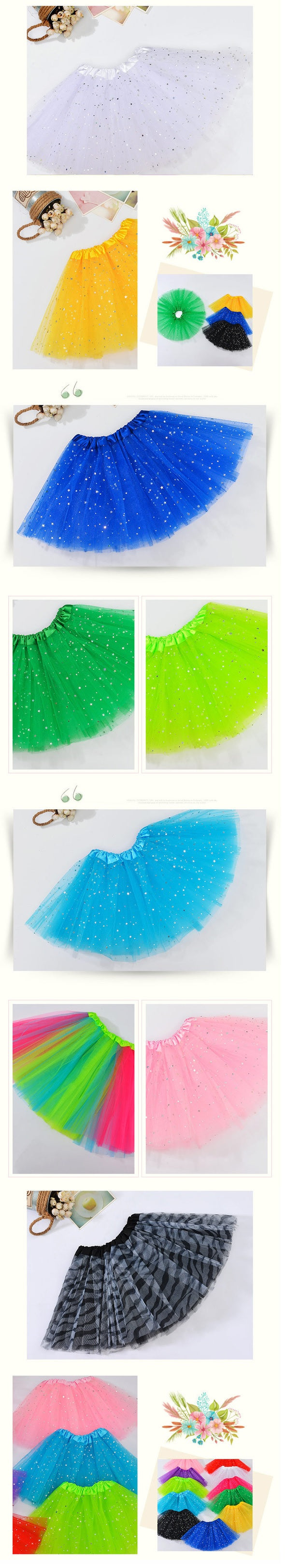 Sequin Tulle Tutu Skirt Ballet Kids Princess Dressup Party Baby Girls Dance Wear, Black, Adults 3