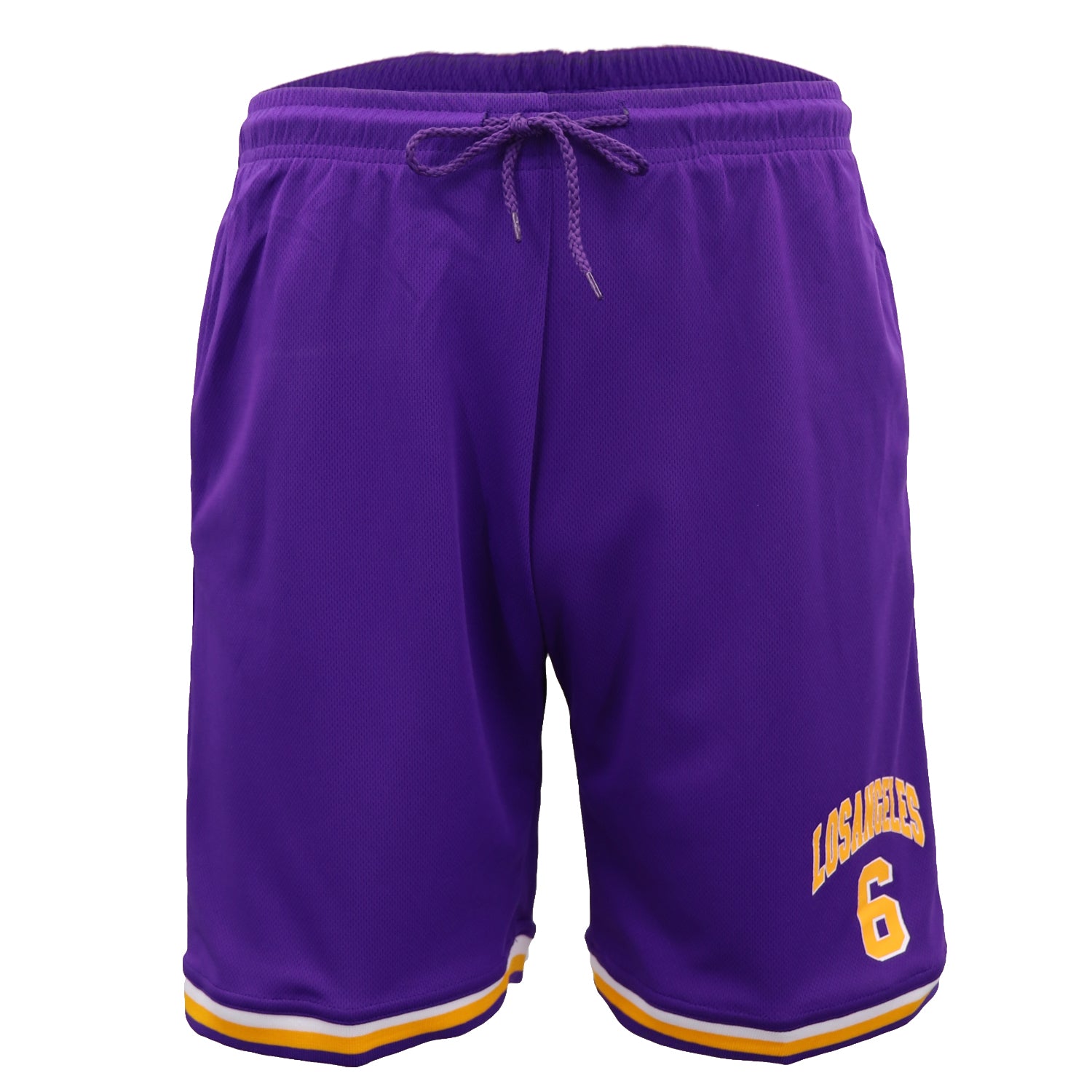 Men's Basketball Sports Shorts Gym Jogging Swim Board Boxing Sweat Casual Pants, Purple - Los Angeles 6, 2XL 3