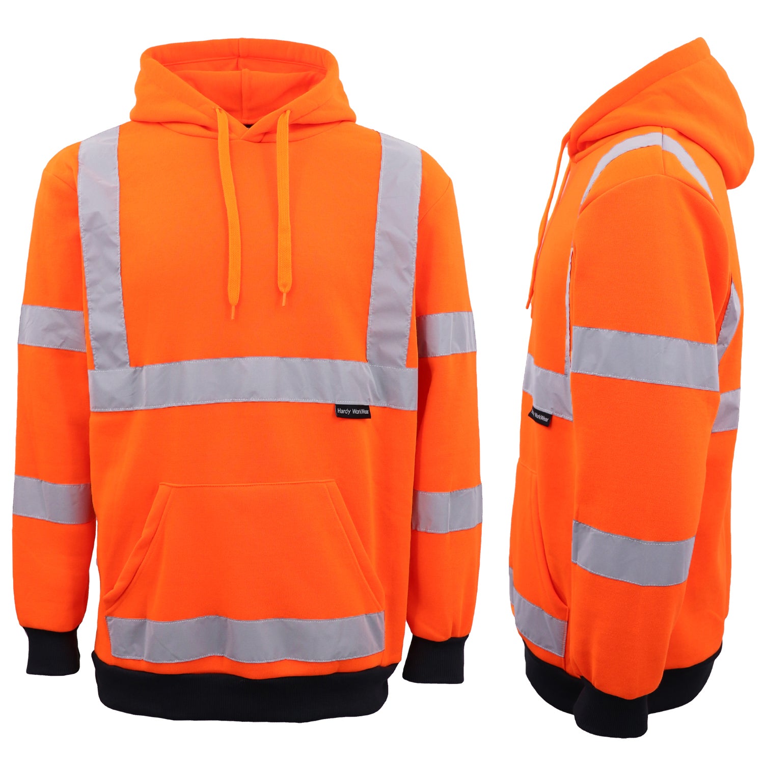 HI VIS Hooded Safety Jumper Hoodie Sweatshirt Tradie Workwear Fleece Jacket Coat, Fluro Pink, XL 8
