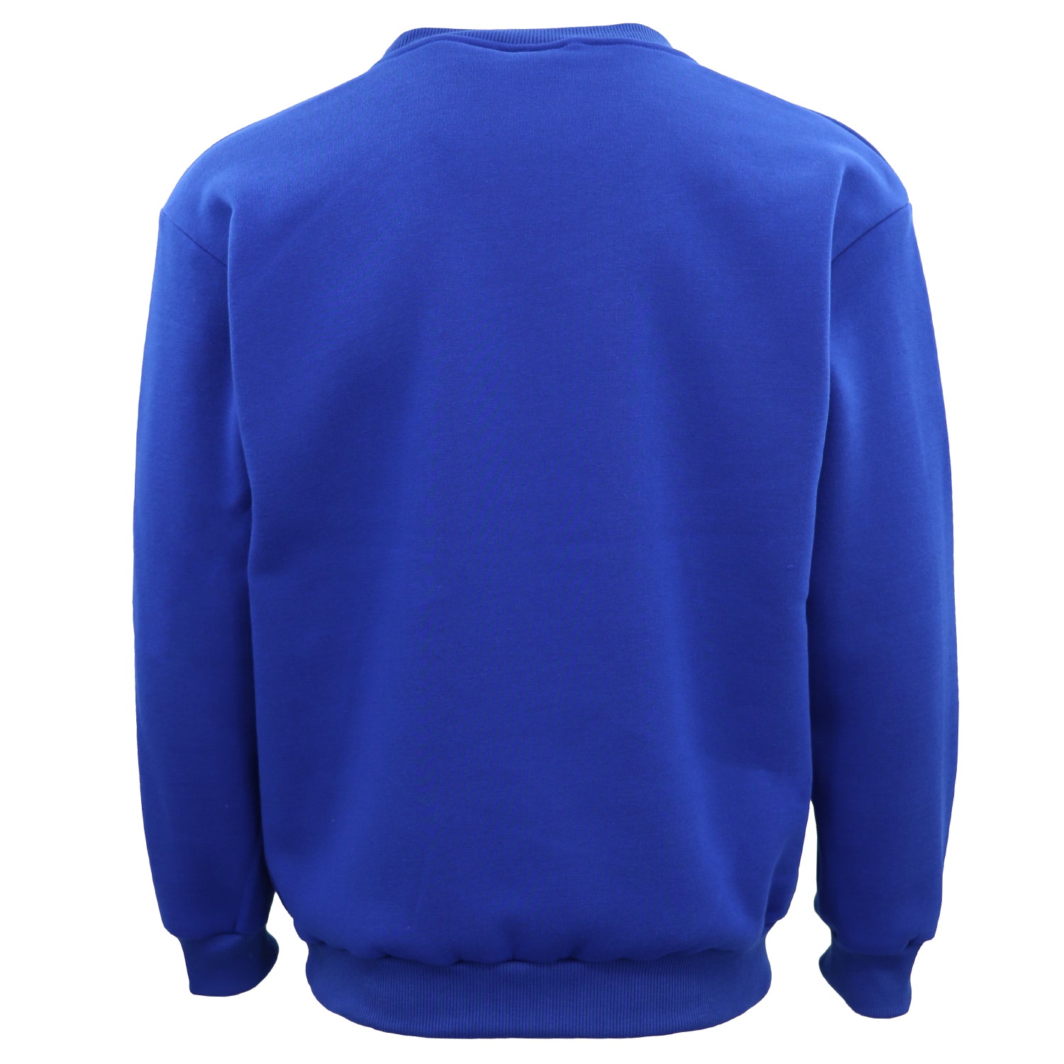 New Adult Unisex Plain Pullover Fleece Jumper Mens Long Sleeve Crew Neck Sweater, Royal Blue, XL