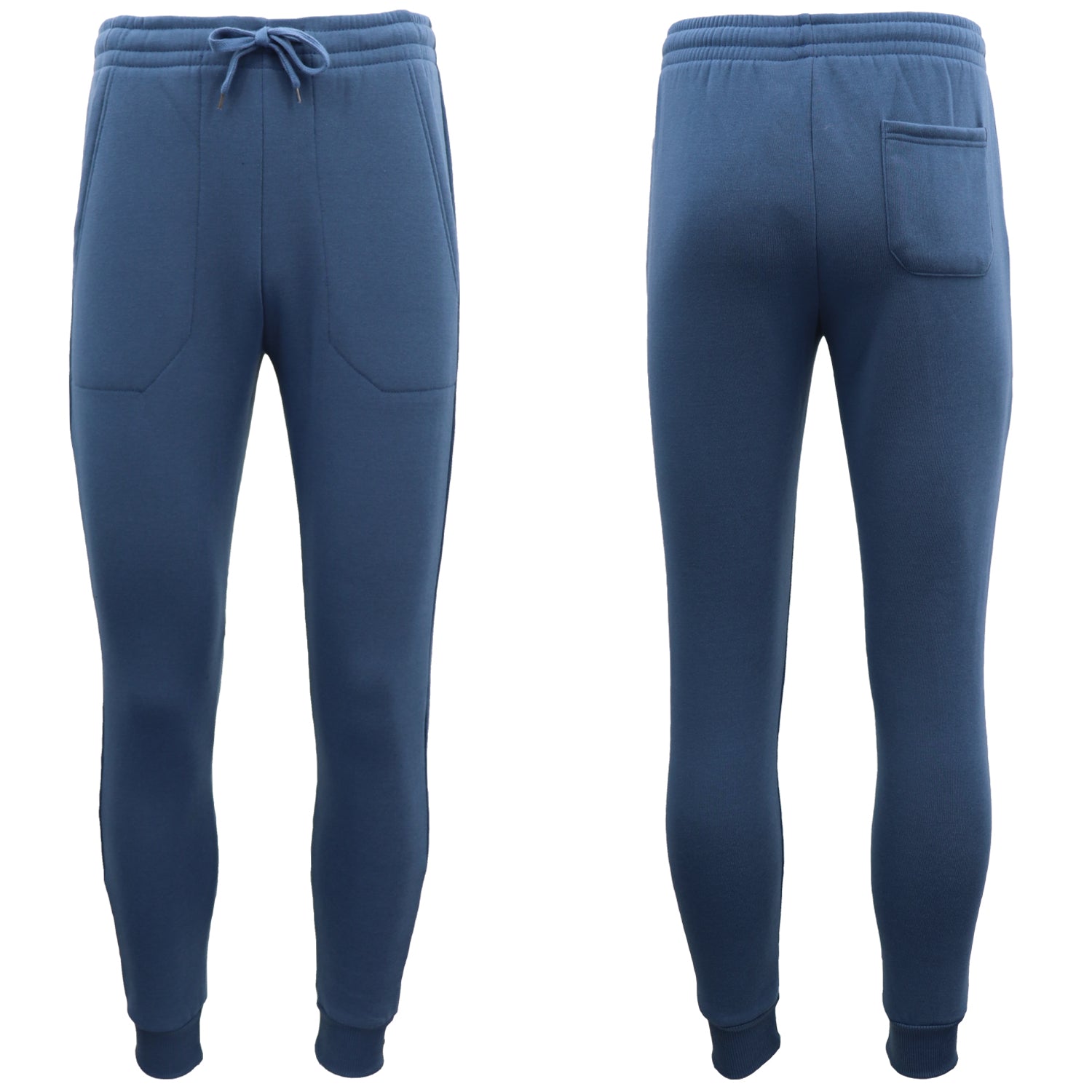 Mens Unisex Fleece Lined Sweat Track Pants Suit Casual Trackies Slim Cuff XS-6XL, Stone Blue, 2XL 4