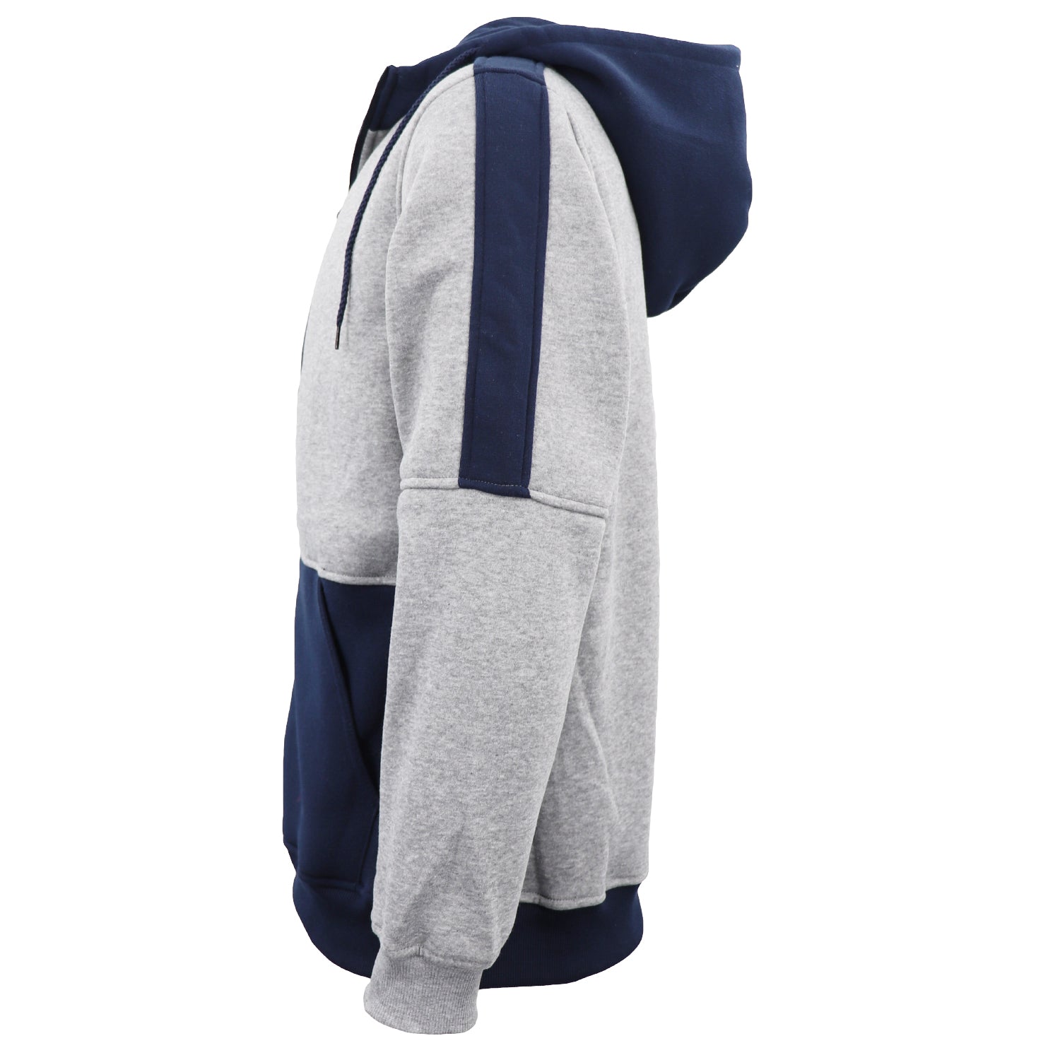 Men's Adult Full Zip Hoodie Jumper Active Two-Tone Jacket Coat Sports Zip Pocket, Navy, 3XL 8