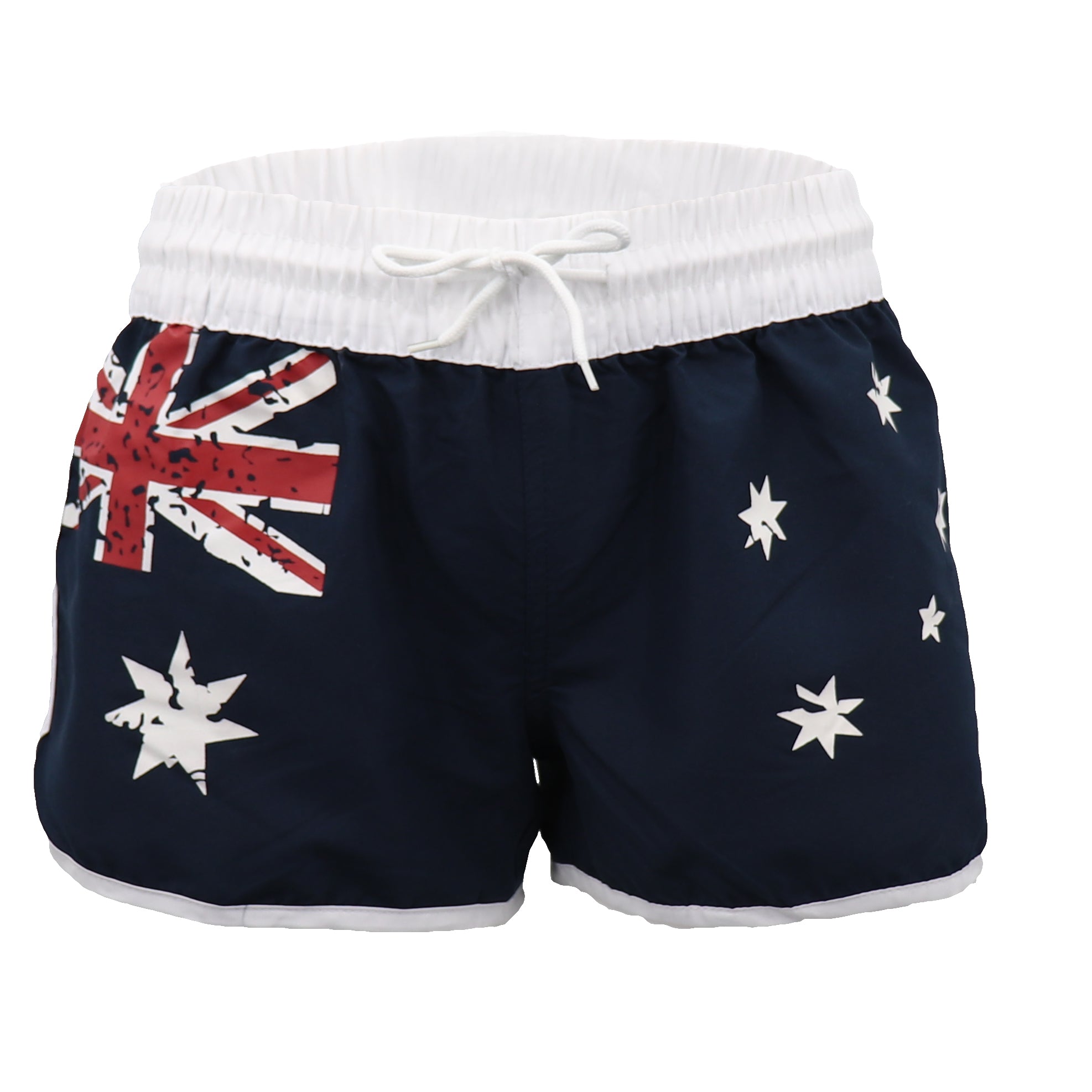 Ladies' Women's Board Shorts Australian Day Flag Gym Beach Aussie Swim Souvenir, Navy, 16 4