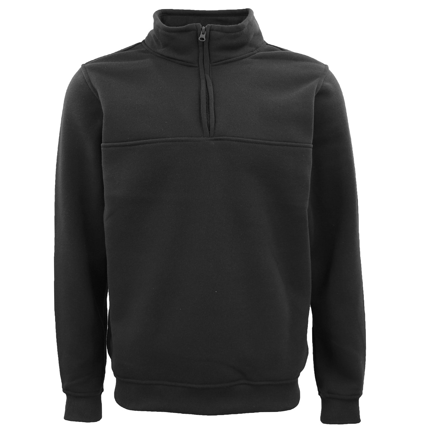 New Men's Unisex Adult Half-Zip Fleece Jumper Pullover Stand Collar Jacket Shirt, Black, 2XL 3