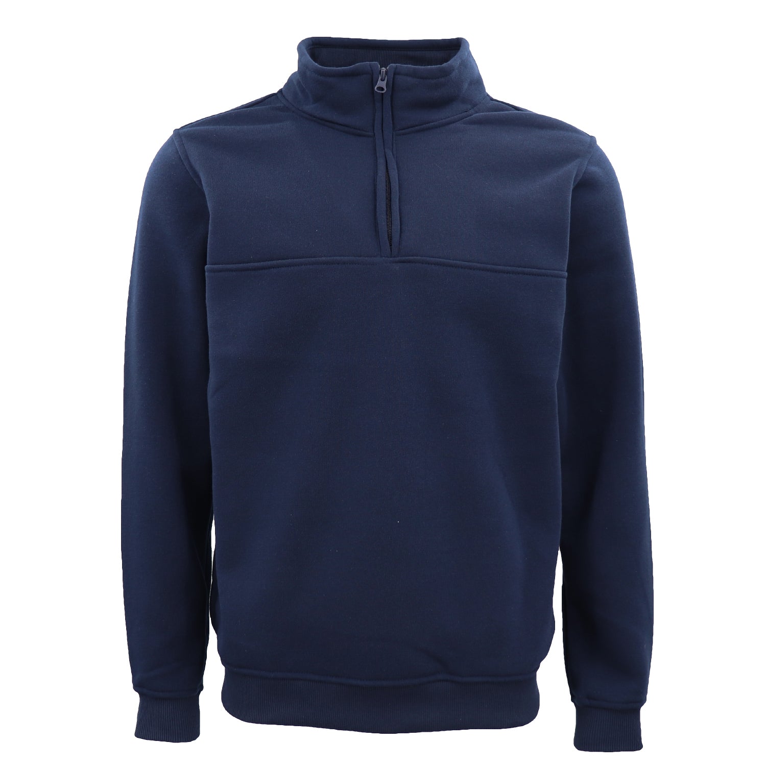 New Men's Unisex Adult Half-Zip Fleece Jumper Pullover Stand Collar Jacket Shirt, Navy, S 3