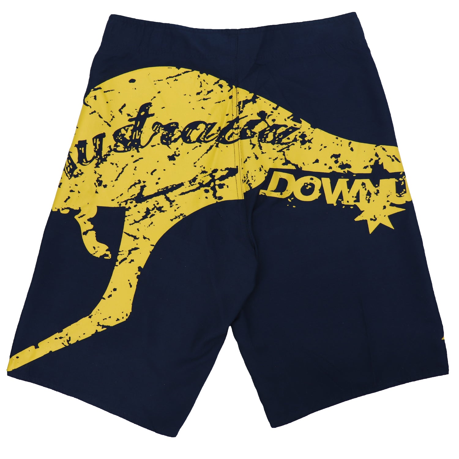 Men's Adult Board Shorts Australia Day Kangaroo Down Under Souvenir Beach Wear, Navy/Yellow, L 5