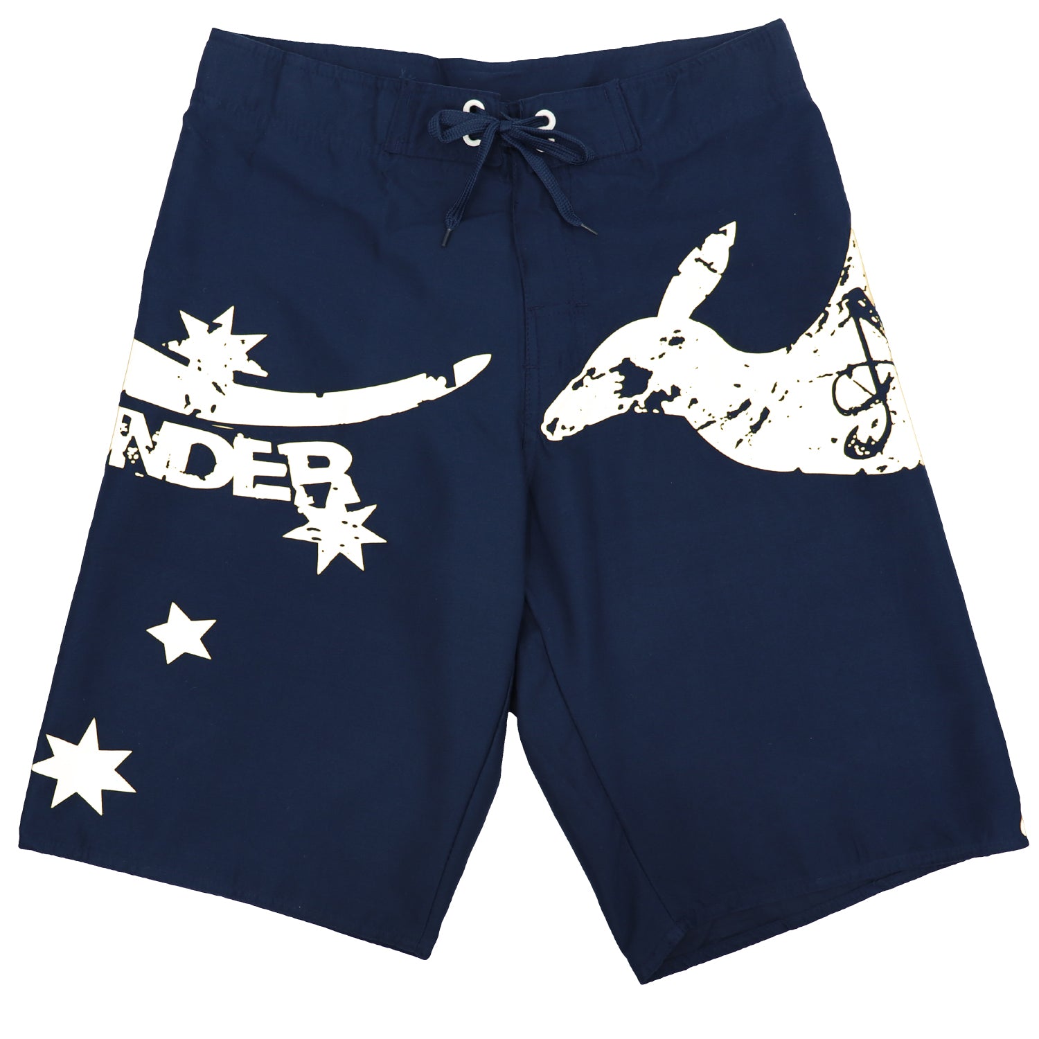 Men's Adult Board Shorts Australia Day Kangaroo Down Under Souvenir Beach Wear, Navy/Yellow, L 6