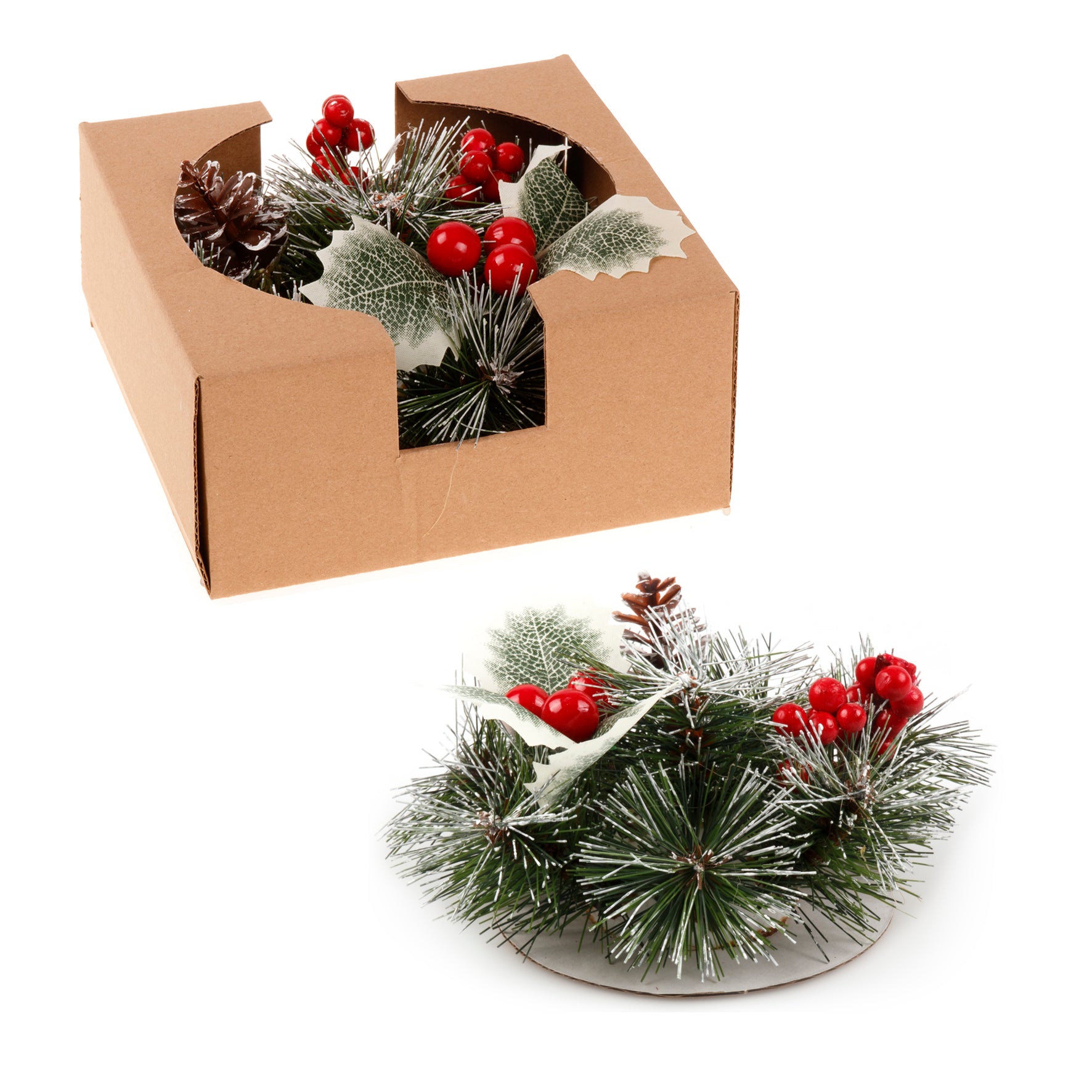 Christmas Floral Table Arrangements Red Berries Pine Cones Flowers Decorations, Large 3