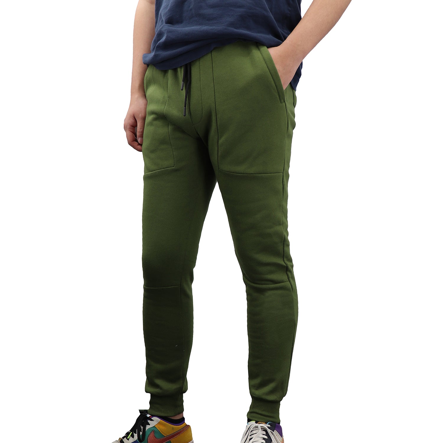 Men's Fleece Slim Trackpant Sport Joggers w Zipped Pockets Gym Casucal Trousers, Dark Grey, S 8