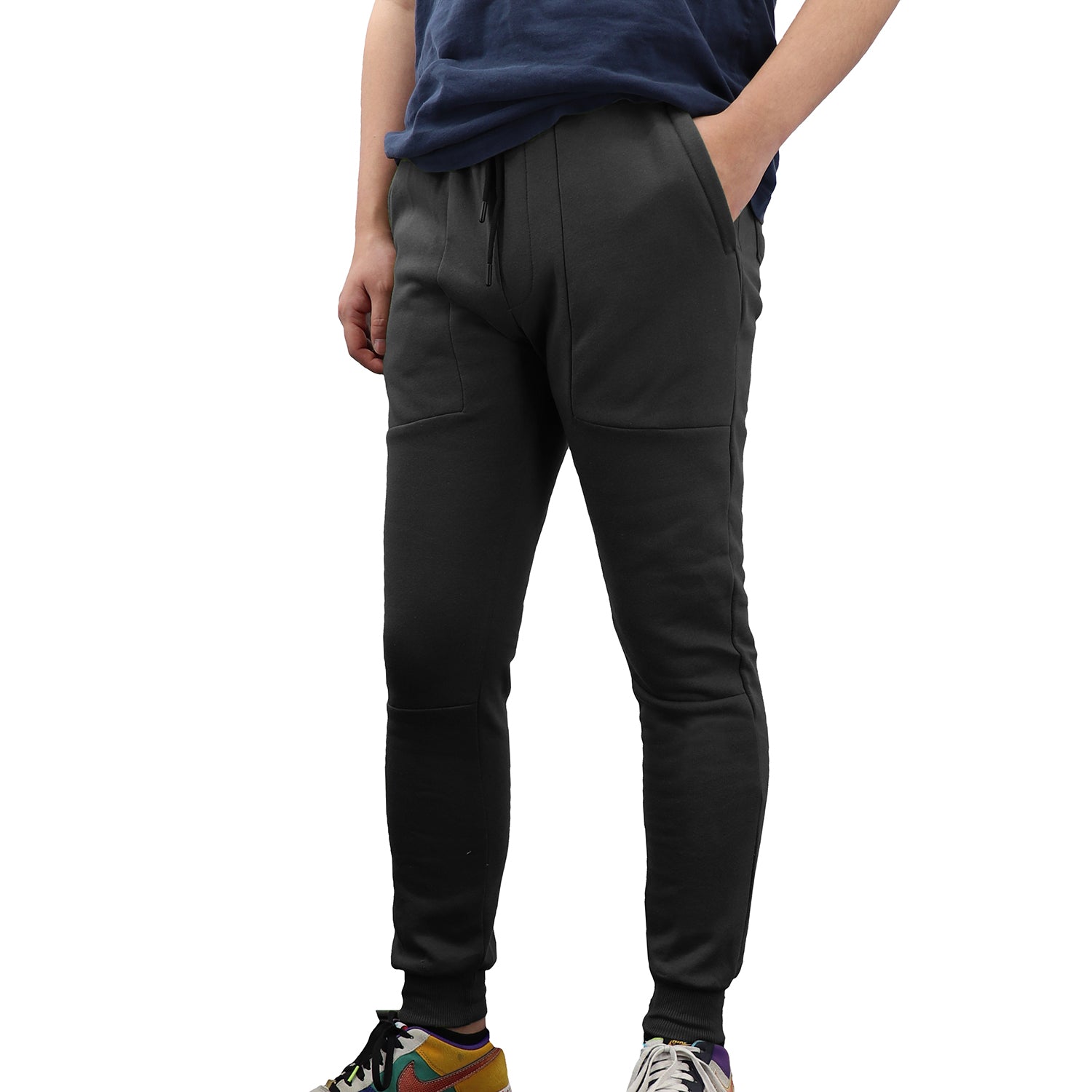 Men's Fleece Slim Trackpant Sport Joggers w Zipped Pockets Gym Casucal Trousers, Olive, 2XL 5