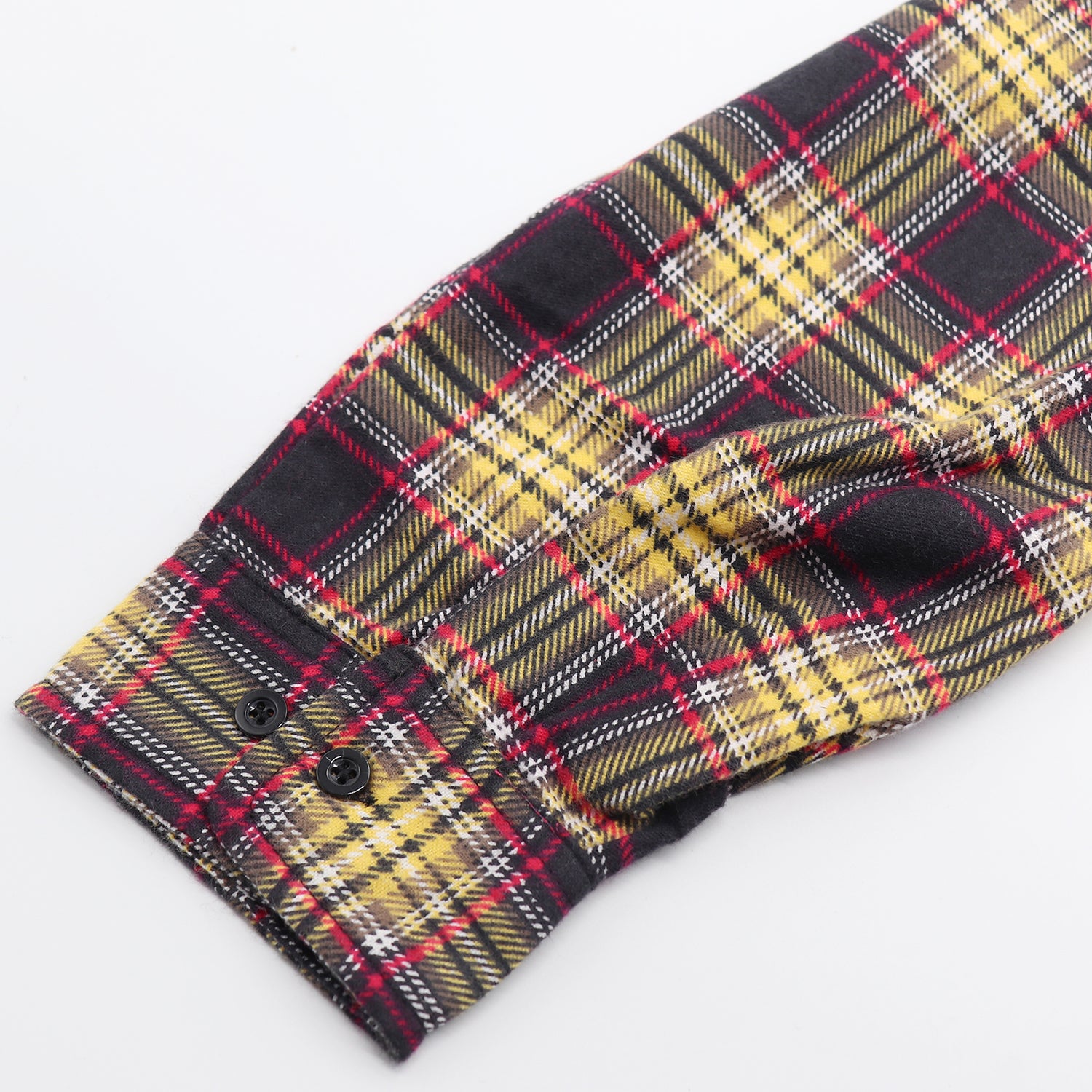 Men's 100% Cotton Flannelette Shirt Long Sleeve Plaid Check Flannel w Pockets, Golden Horizon Plaid, M 6
