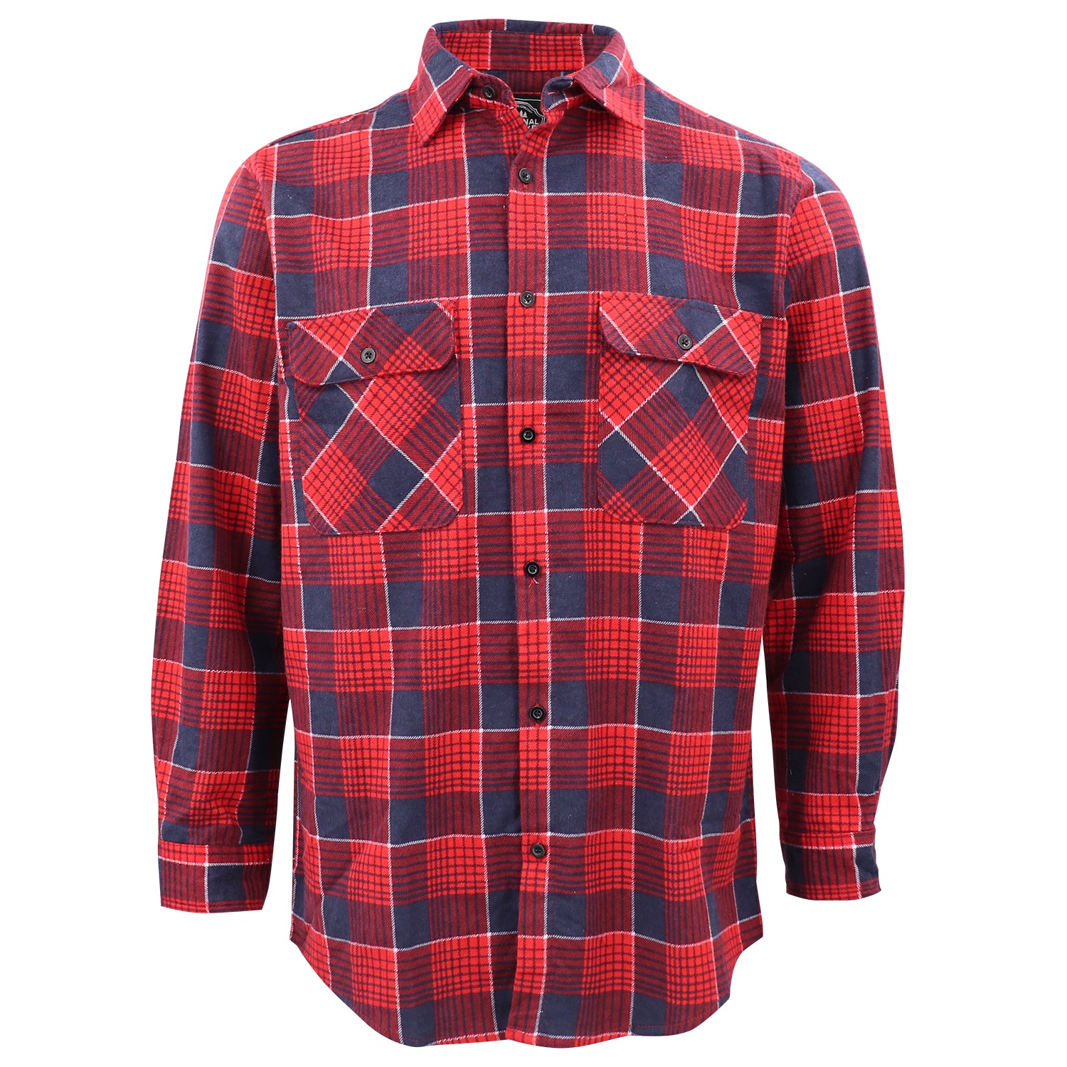 Men's 100% Cotton Flannelette Shirt Long Sleeve Plaid Check Flannel w Pockets, Crimson Tide Plaid, 2XL