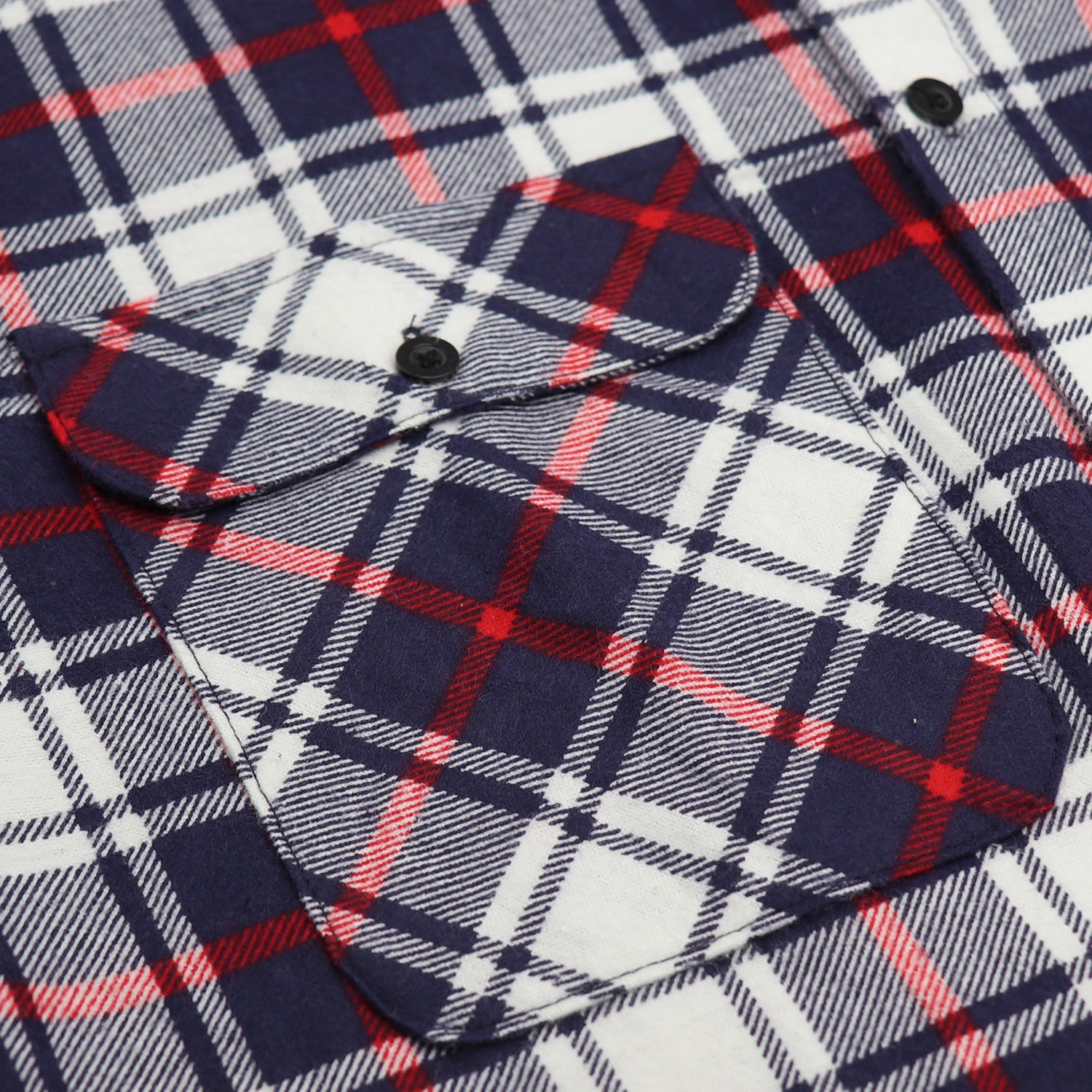 Men's 100% Cotton Flannelette Shirt Long Sleeve Plaid Check Flannel w Pockets, Snowfall Navy Plaid, M 5