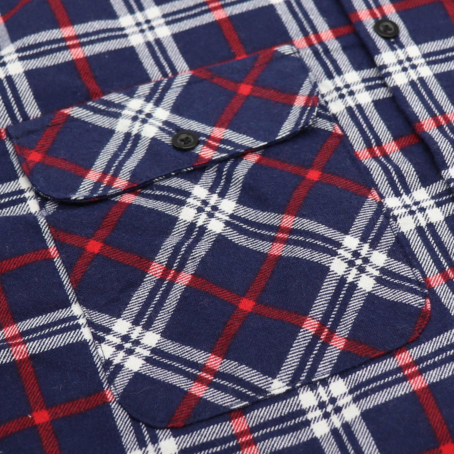 Men's 100% Cotton Flannelette Shirt Long Sleeve Plaid Check Flannel w Pockets, Patriot Navy Plaid, L 5
