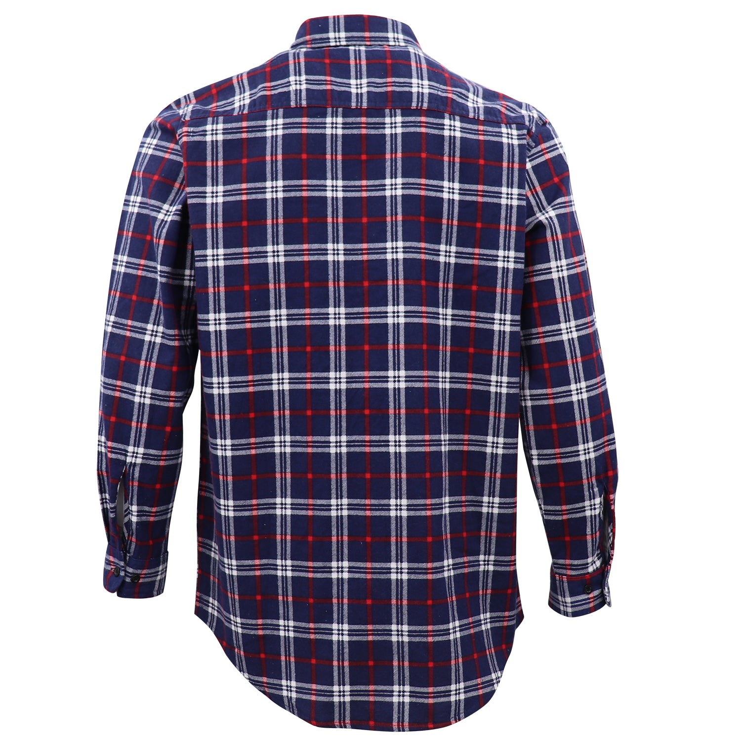 Men's 100% Cotton Flannelette Shirt Long Sleeve Plaid Check Flannel w Pockets, Patriot Navy Plaid, 2XL 3