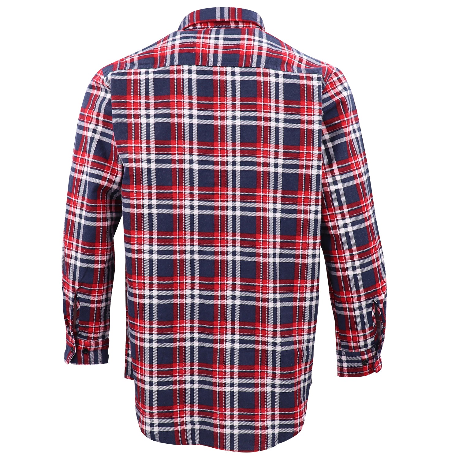 Men's 100% Cotton Flannelette Shirt Long Sleeve Plaid Check Flannel w Pockets, Heritage Red Plaid, L 3