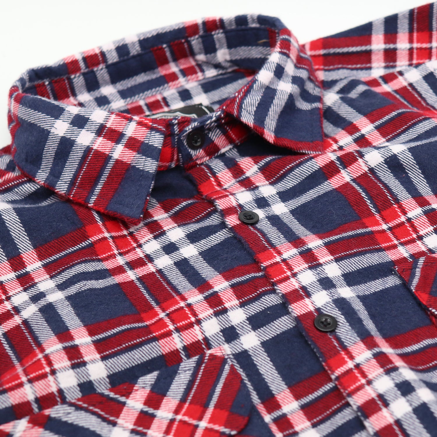 Men's 100% Cotton Flannelette Shirt Long Sleeve Plaid Check Flannel w Pockets, Heritage Red Plaid, L 4