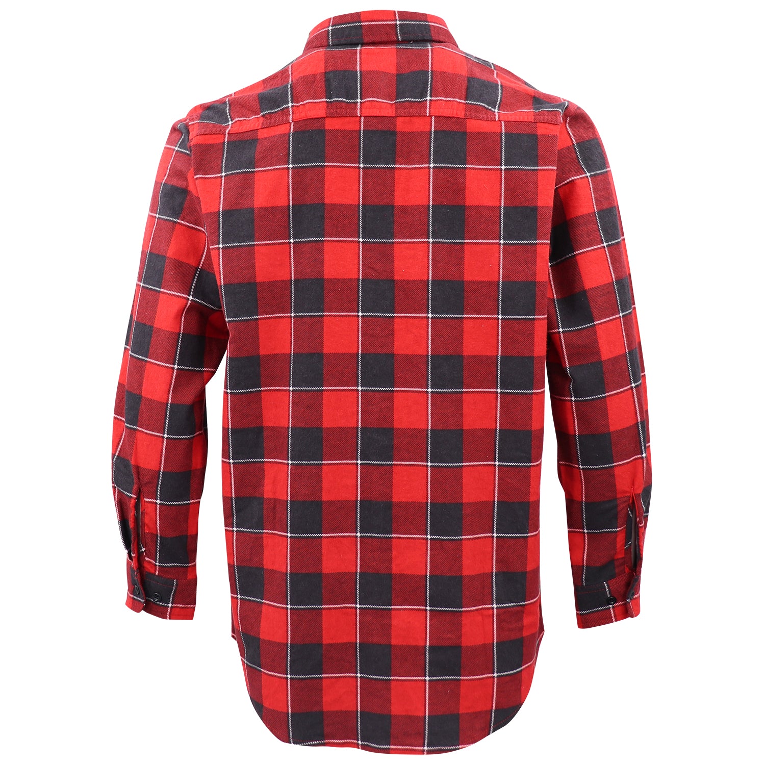 Men's 100% Cotton Flannelette Shirt Long Sleeve Plaid Check Flannel w Pockets, Lumberjack Red Buffalo Plaid, XL 3