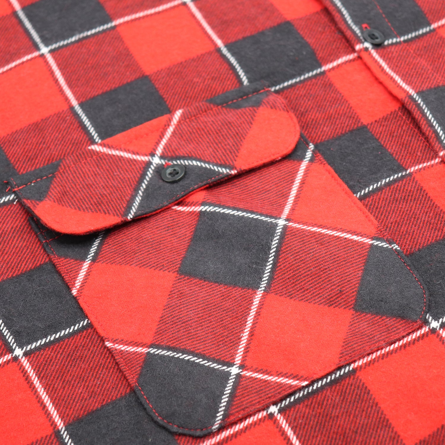 Men's 100% Cotton Flannelette Shirt Long Sleeve Plaid Check Flannel w Pockets, Lumberjack Red Buffalo Plaid, XL 5