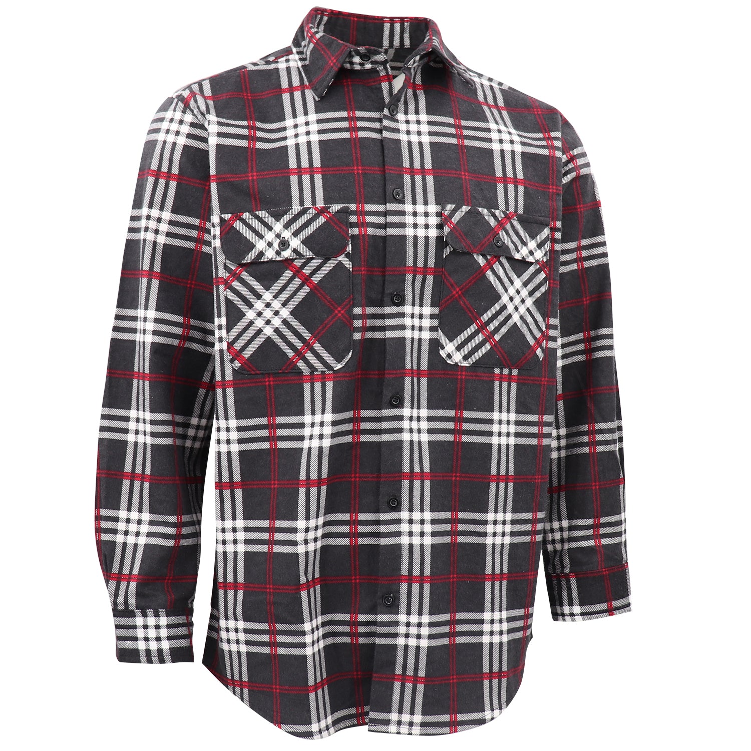 Men's 100% Cotton Flannelette Shirt Long Sleeve Plaid Check Flannel w Pockets, Shadow Glen Plaid, XL