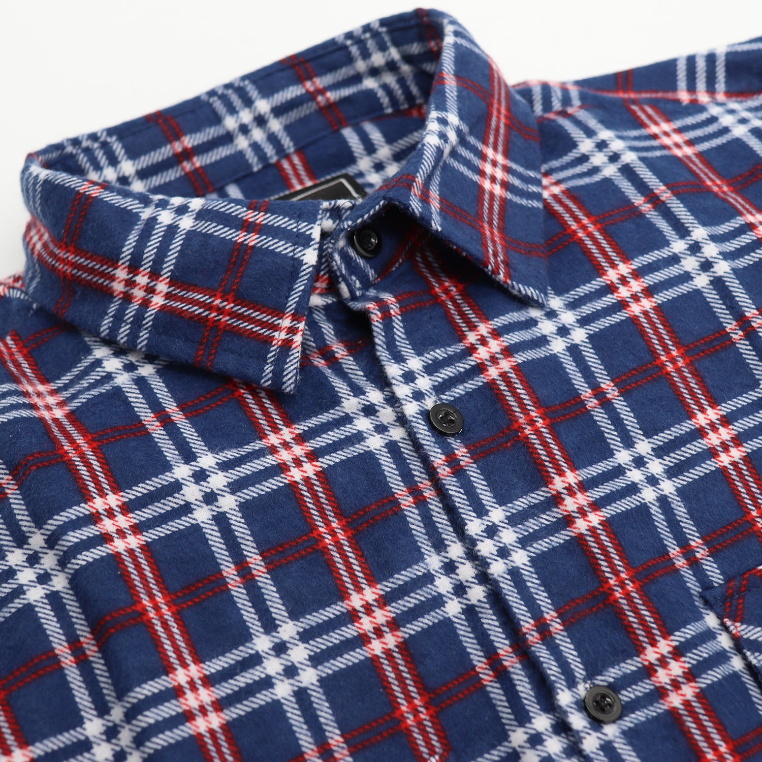 Men's 100% Cotton Flannelette Shirt Long Sleeve Plaid Check Flannel w Pockets, Patriot Blue Plaid, XL 4