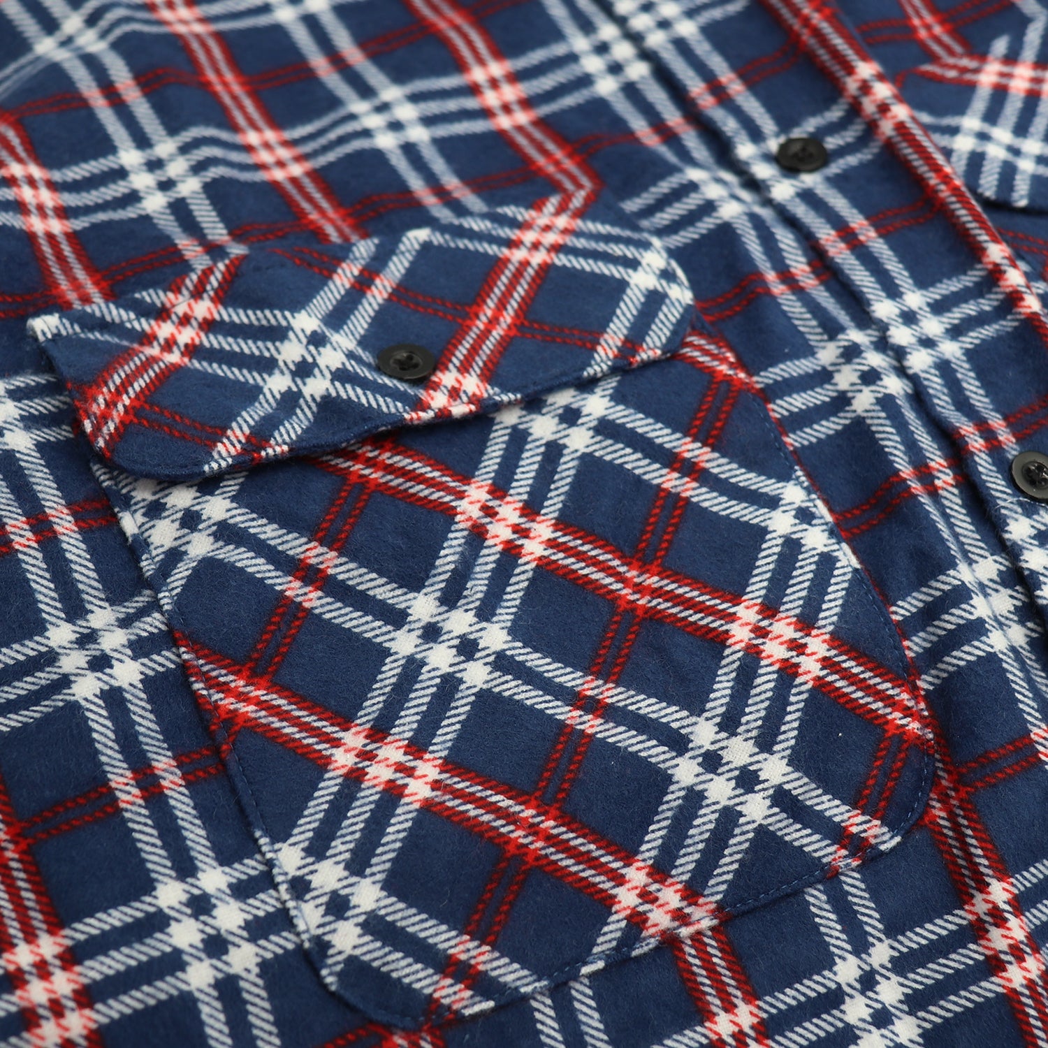Men's 100% Cotton Flannelette Shirt Long Sleeve Plaid Check Flannel w Pockets, Patriot Blue Plaid, XL 5