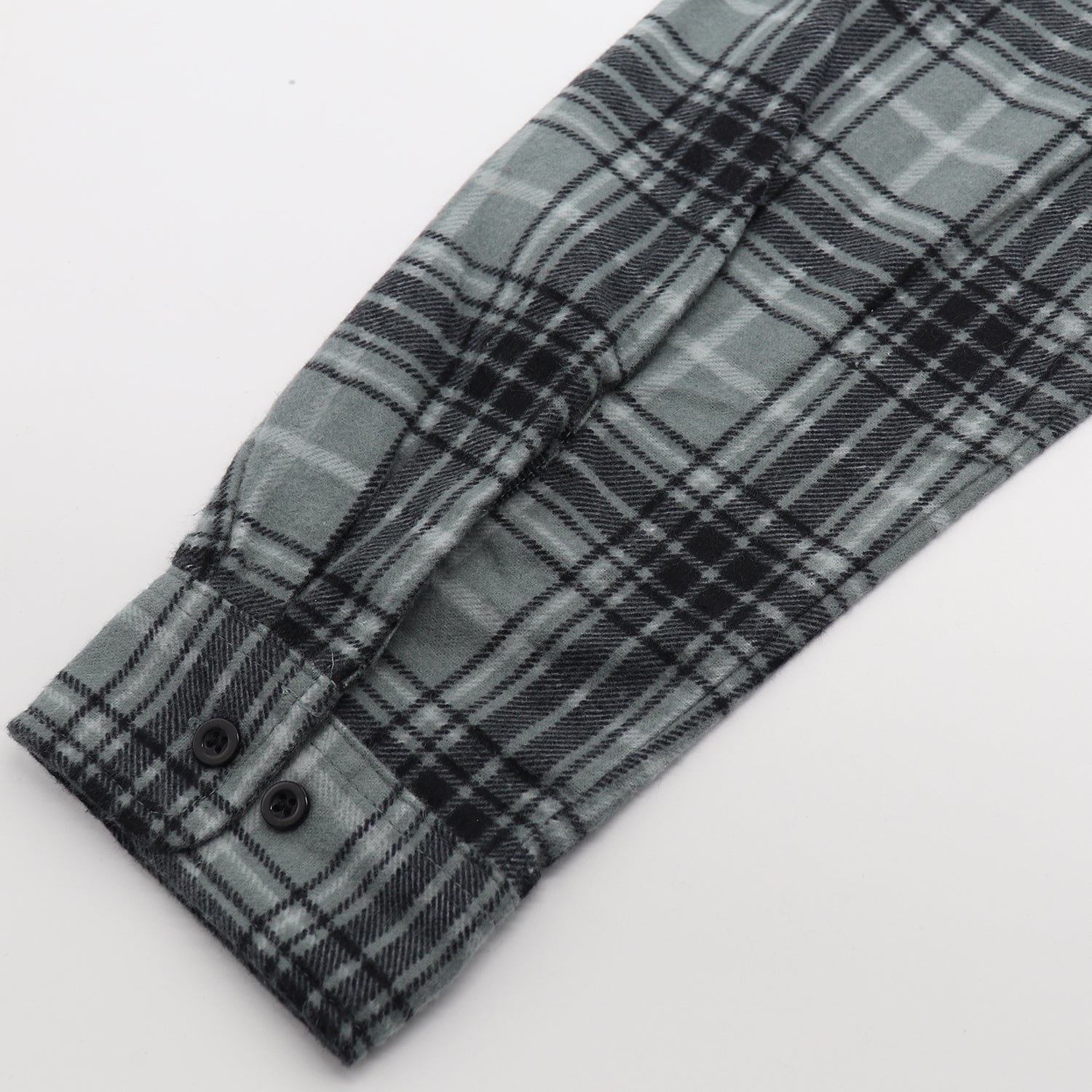 Men's 100% Cotton Flannelette Shirt Long Sleeve Plaid Check Flannel w Pockets, Granite Gray Plaid, S 6