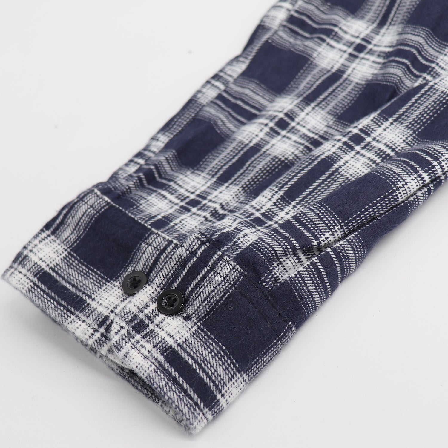 Men's 100% Cotton Flannelette Shirt Long Sleeve Plaid Check Flannel w Pockets, Midnight Navy Plaid, M 6