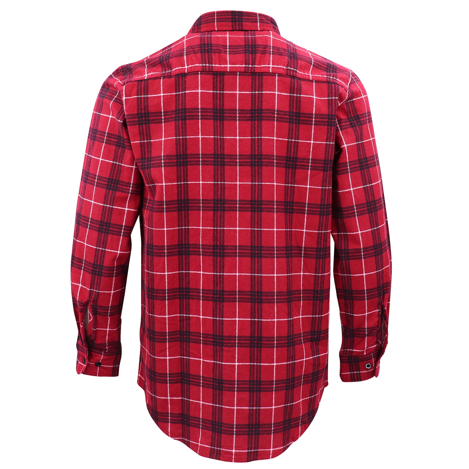 Men's 100% Cotton Flannelette Shirt Long Sleeve Plaid Check Flannel w Pockets, Scarlet Ember Plaid, M 3