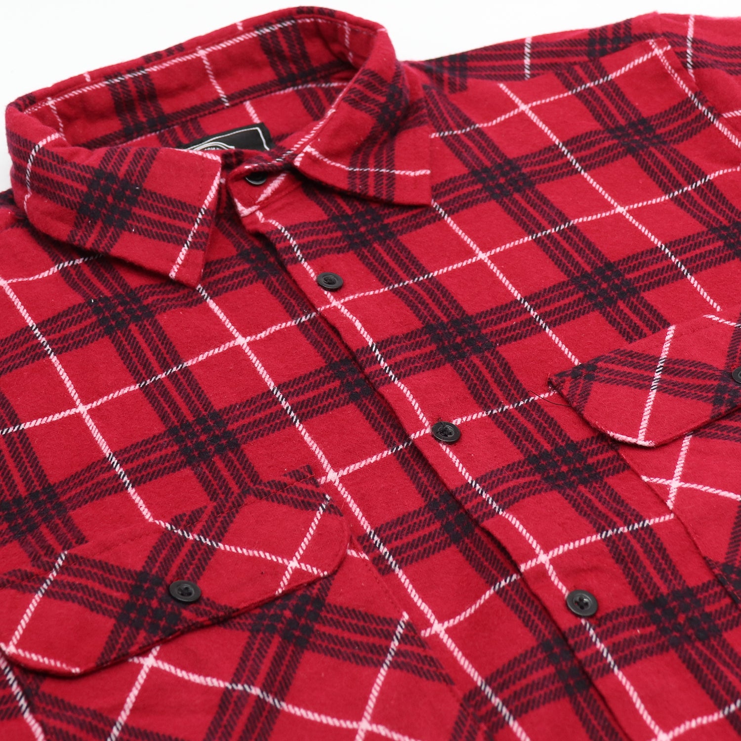 Men's 100% Cotton Flannelette Shirt Long Sleeve Plaid Check Flannel w Pockets, Scarlet Ember Plaid, XL 4