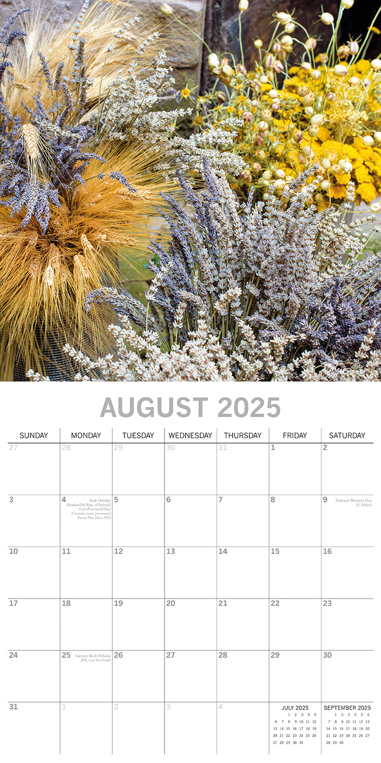 Dried Flowers - 2025 Square Wall Calendar Floral 16 Months Premium Planner Gift 4