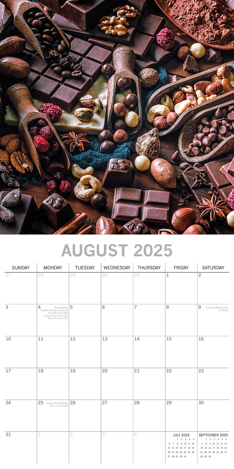 Chocolate 2025 Square Wall Calendar Food 16-Month Christmas Premium Planner Gift 4