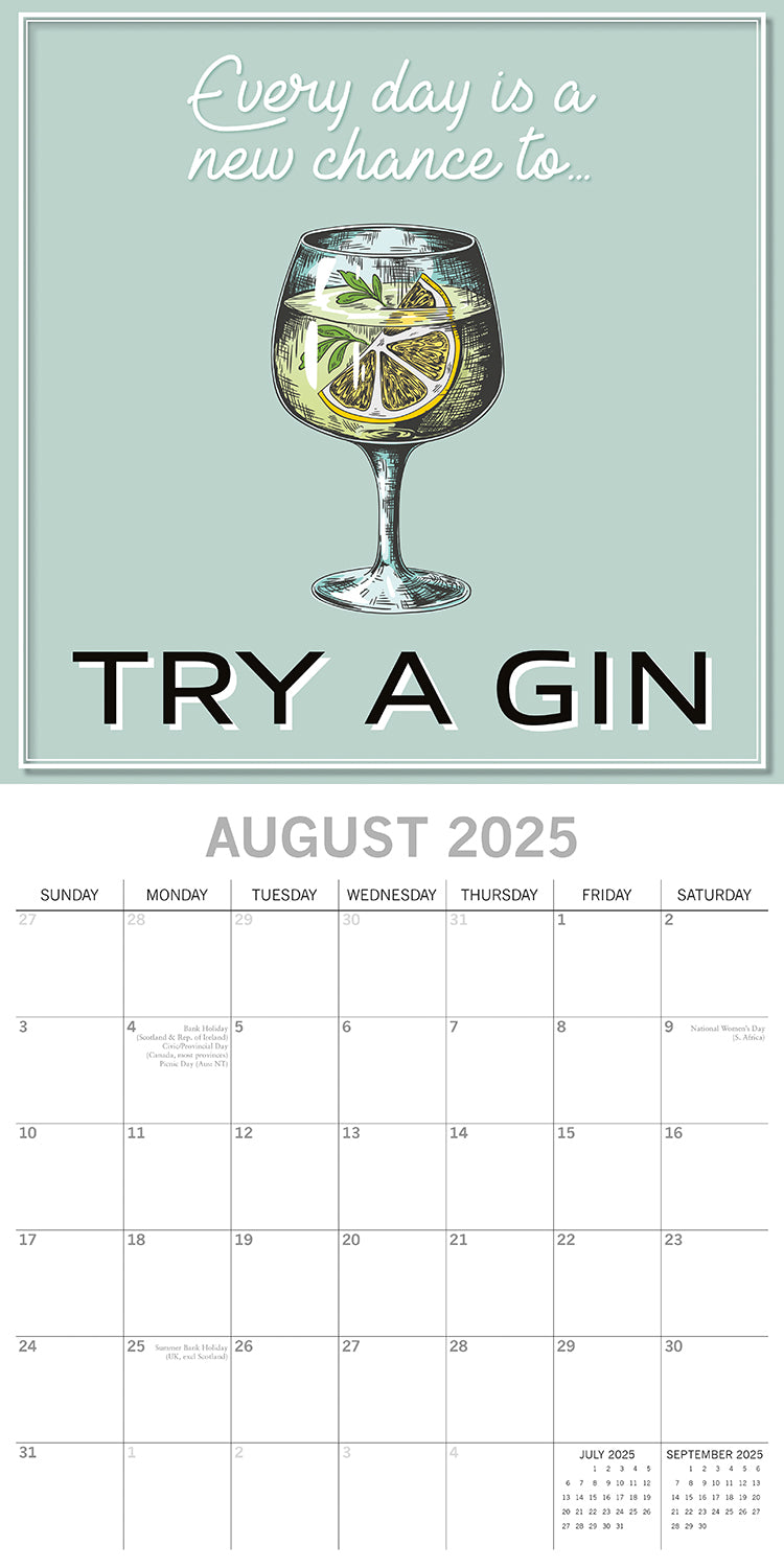 Gin - 2025 Square Wall Calendar 16-Month Premium Planner Christmas New Year Gift 4