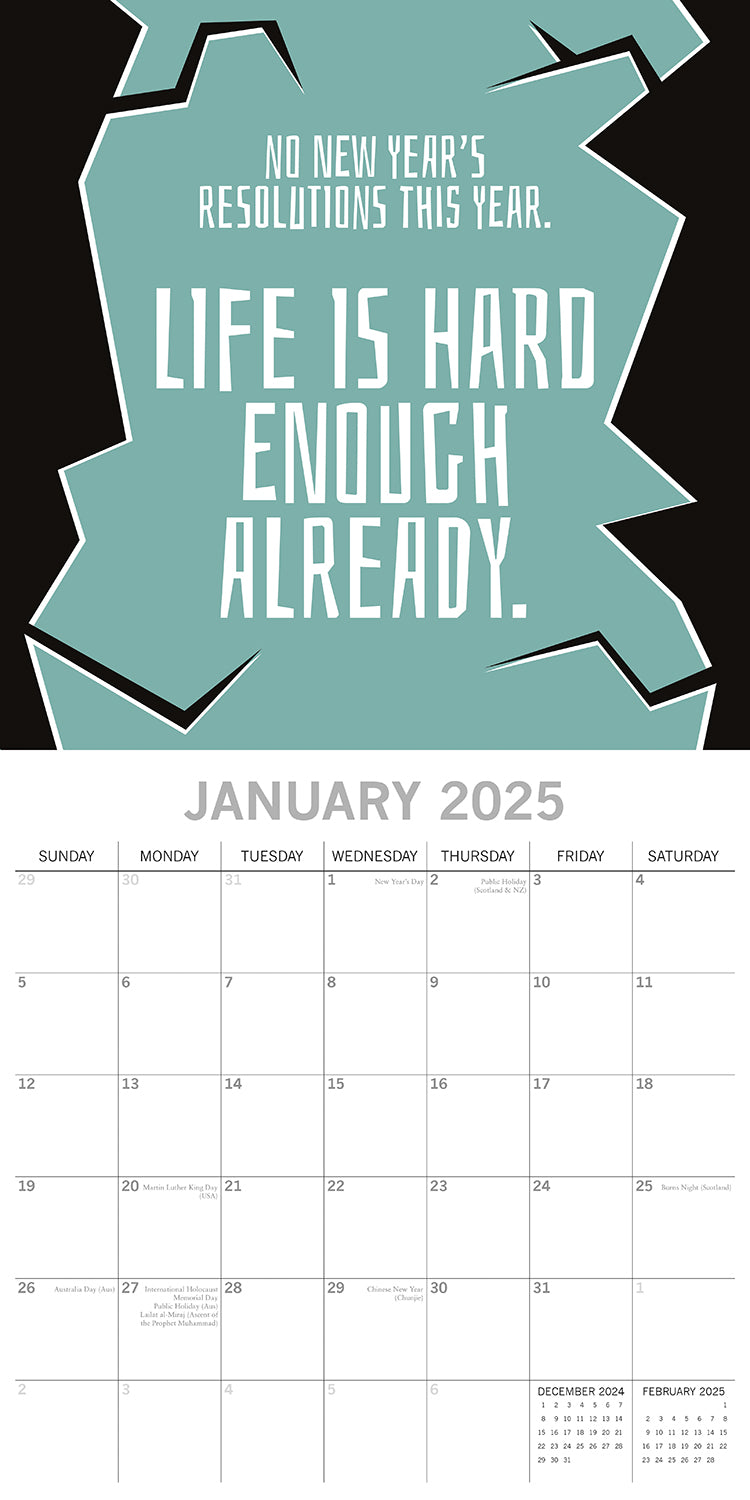 Life The Struggle is Real 2025 Square Wall Calendar 16 Months Planner New Gift 3