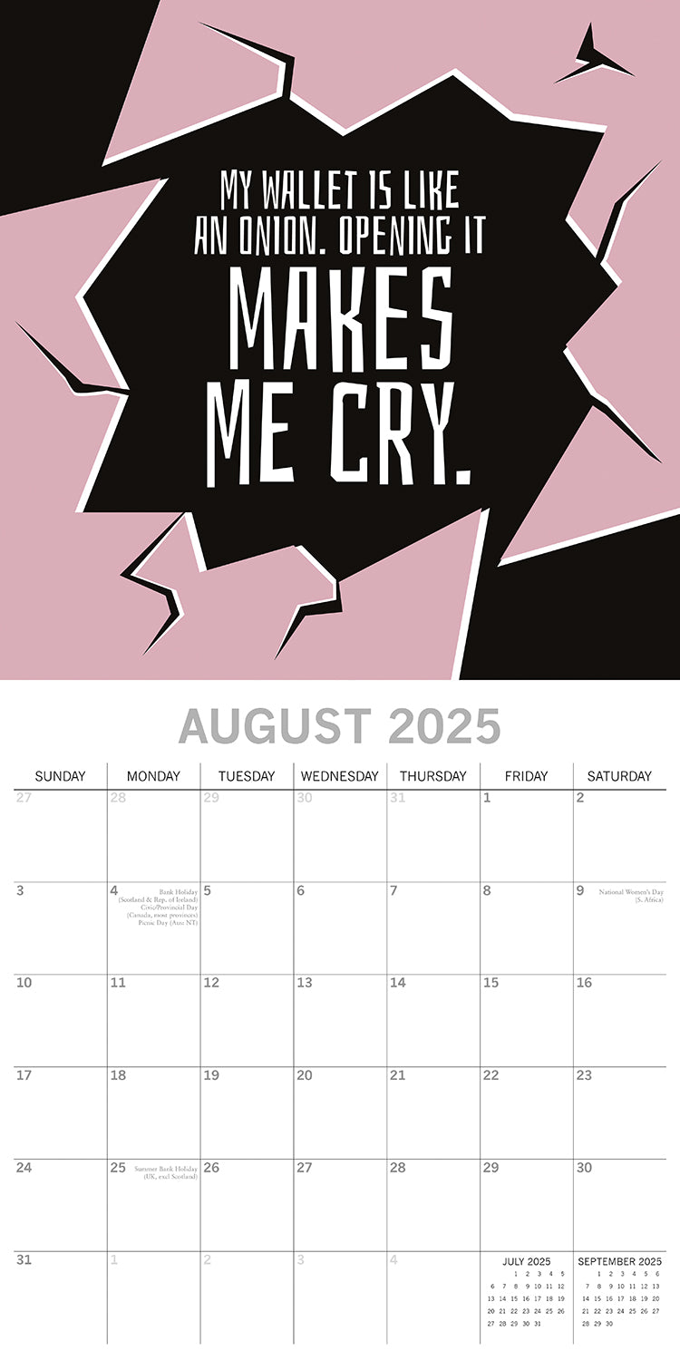 Life The Struggle is Real 2025 Square Wall Calendar 16 Months Planner New Gift 4