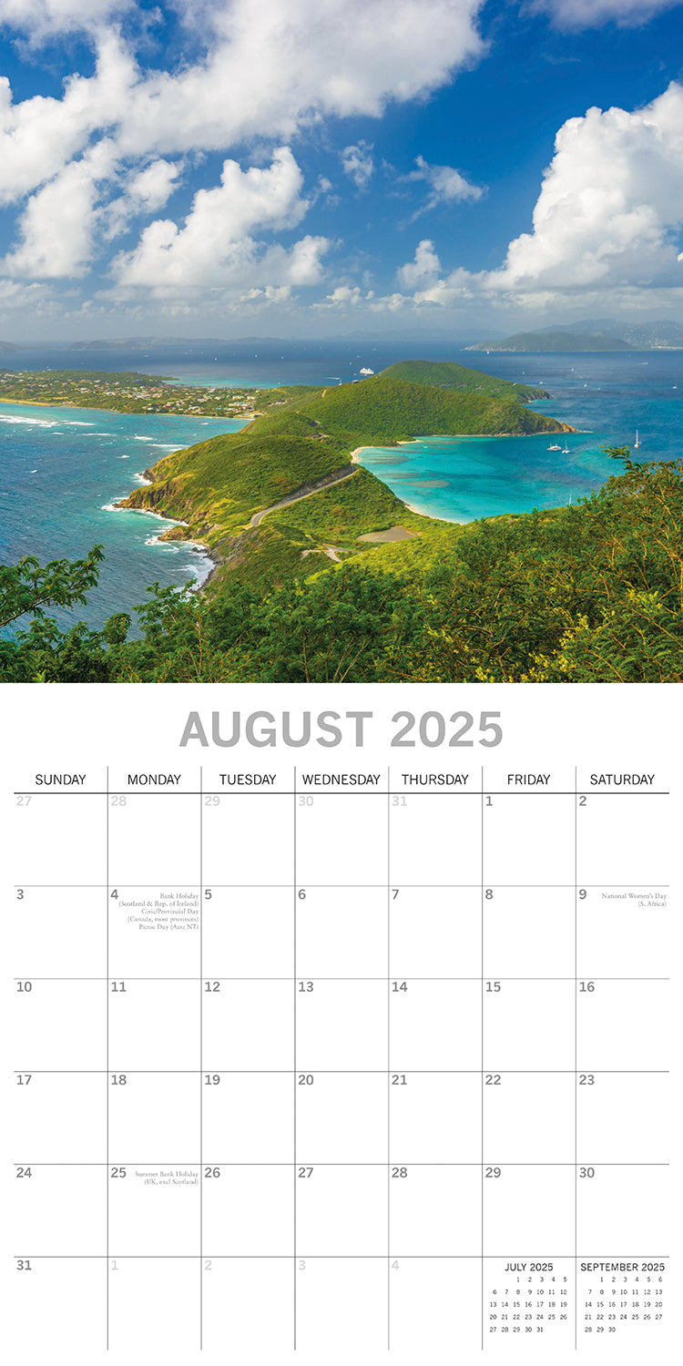 Travel the World 2025 Square Wall Calendar 16 Months New Year Xmas Planner Gift 3