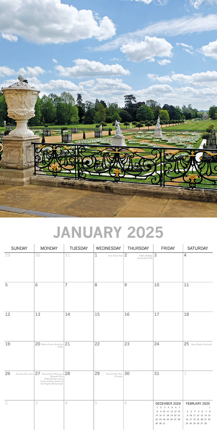 Great Gardens of England 2025 Square Wall Calendar 16Month New Year Planner Gift 3