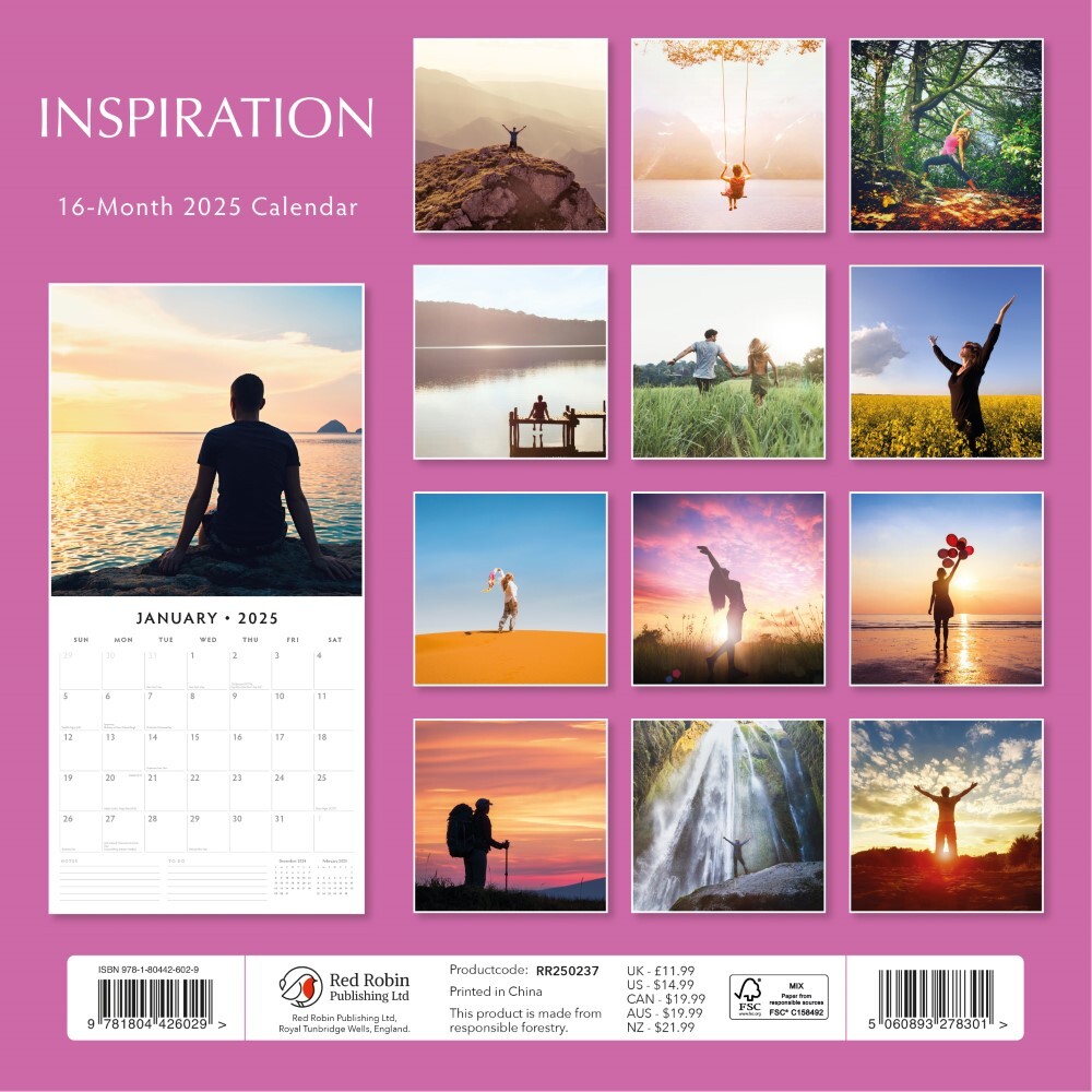 Inspiration 2025 Square Wall Calendar Mindfulness 16 Months Premium Planner Gift 3
