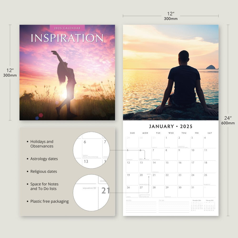 Inspiration 2025 Square Wall Calendar Mindfulness 16 Months Premium Planner Gift 4
