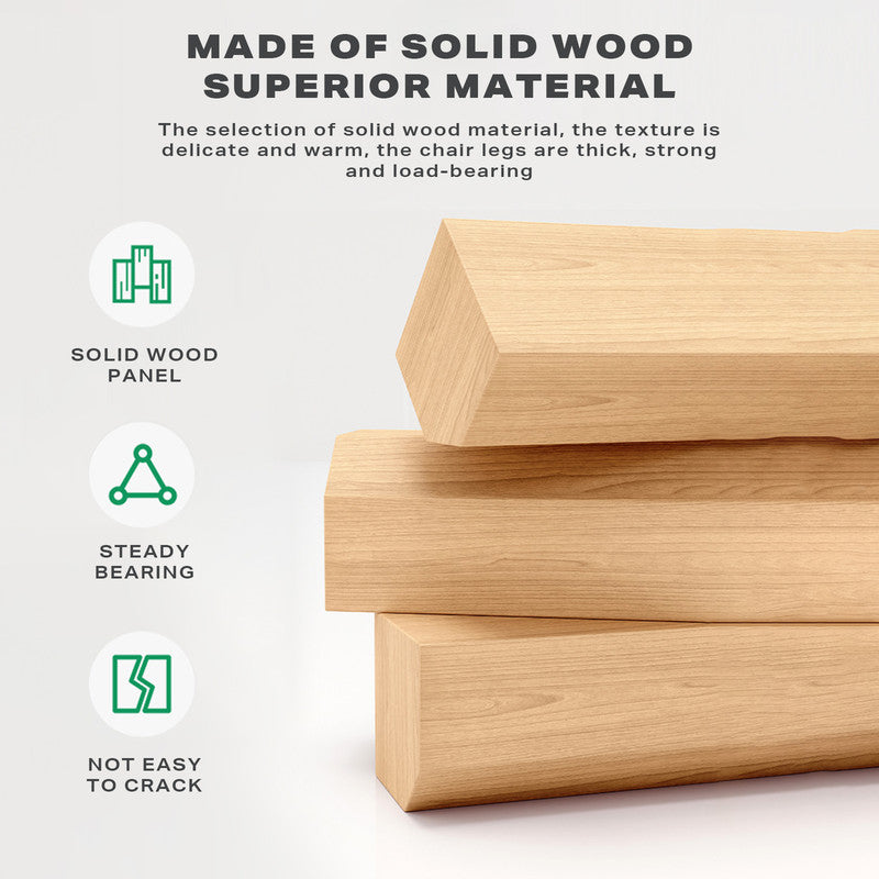 Dining Chairs Kitchen Chair Natural Wood Linen Fabric Cafe Lounge Chairs 5