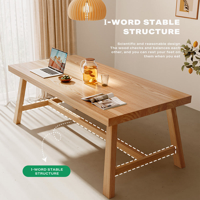 1.4M Solid Wood Dining Table Square Dining Table Dining Table Kitchen Furniture 7