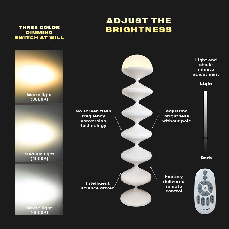 LED Dimmable Column Floor Lamp Hula Decorative Standing Lamps Tall Corner Light 4