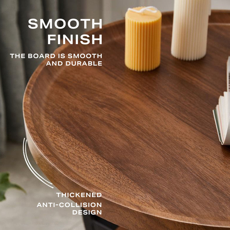 2 Tier End Table Sofa Side End Table Round Nightstand with Sturdy Metal Frame 4