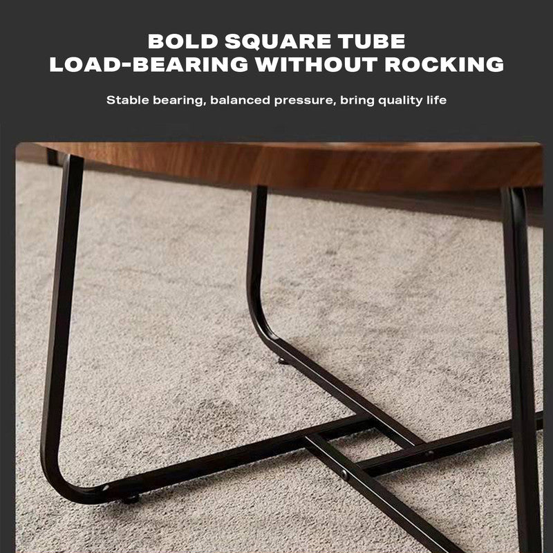 Removable Set of 2 Round Coffee Table  Walnut Nesting Side End Table Furniture 5