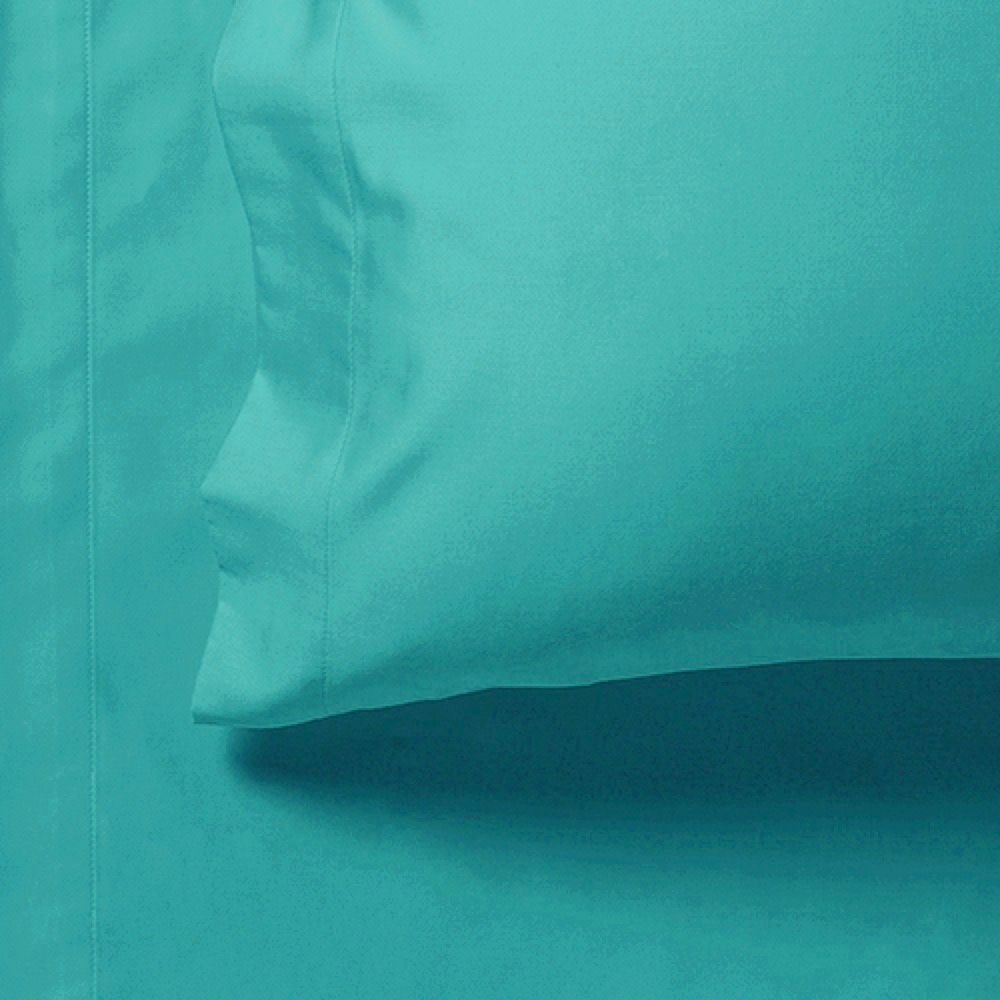 1000TC Ultra Soft Fitted Sheet & 2 Pillowcases Set - King Size Bed - Teal 3