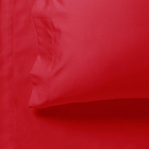 1000TC Ultra Soft King Size Bed Red Flat & Fitted Sheet Set 3